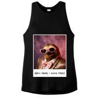 Funny Toe Licking Sloth Hell Yeah I Suck Toes Ladies PosiCharge Tri-Blend Wicking Tank