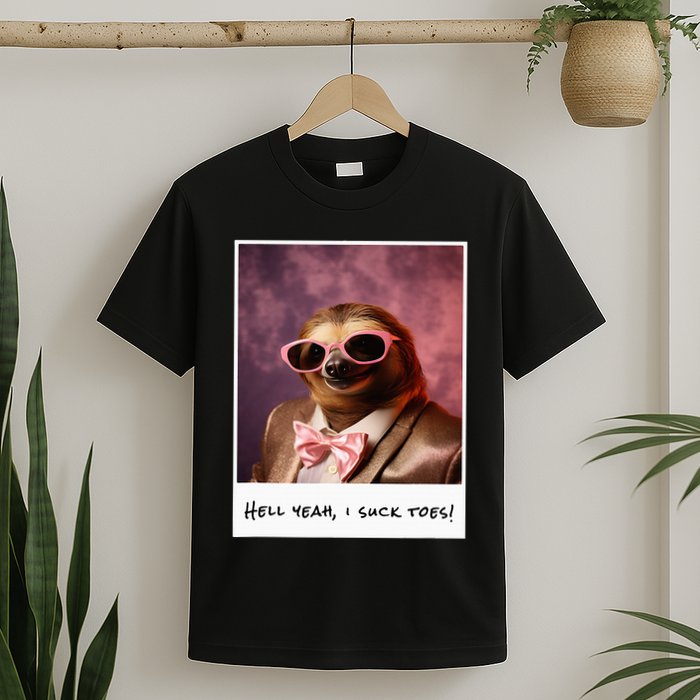 Funny Toe Licking Sloth Hell Yeah I Suck Toes T-Shirt