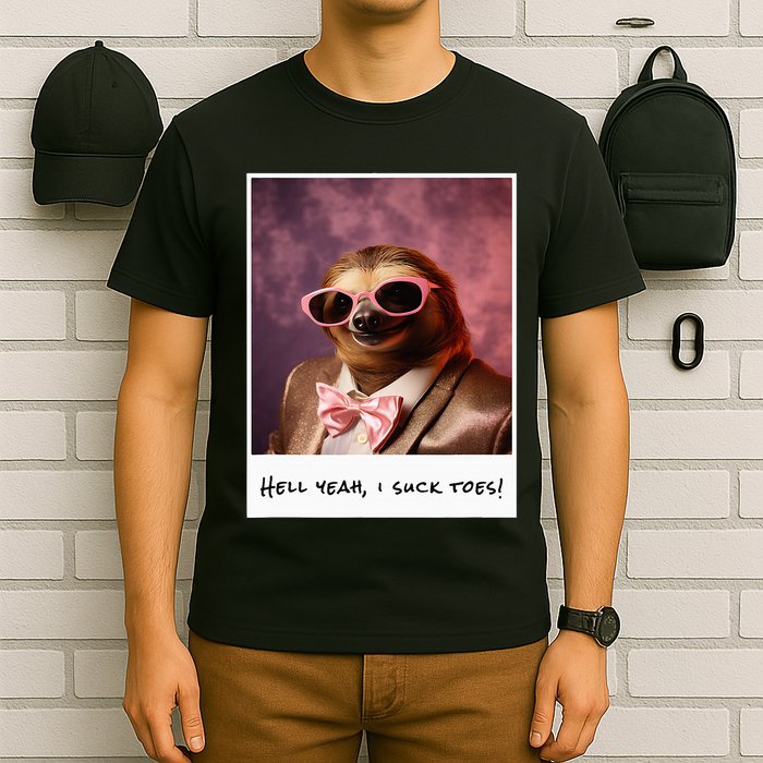 Funny Toe Licking Sloth Hell Yeah I Suck Toes T-Shirt