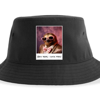 Funny Toe Licking Sloth Hell Yeah I Suck Toes Sustainable Bucket Hat