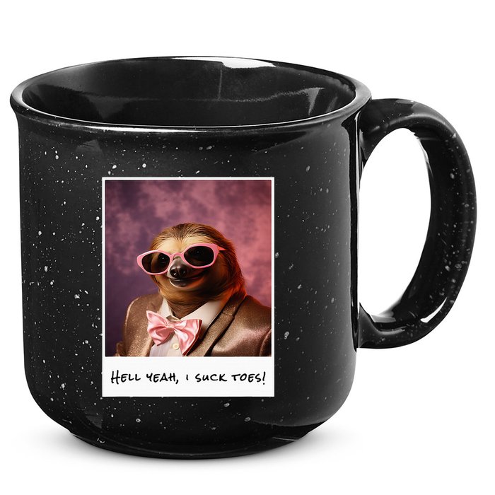 Funny Toe Licking Sloth Hell Yeah I Suck Toes 15oz Campfire Ceramic Mug