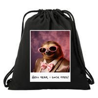 Funny Toe Licking Sloth Hell Yeah I Suck Toes Drawstring Bag