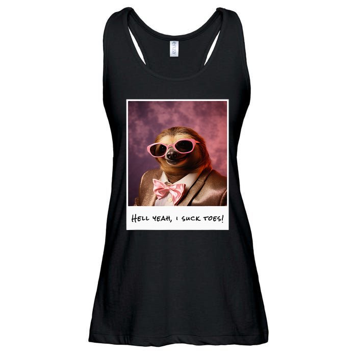 Funny Toe Licking Sloth Hell Yeah I Suck Toes Ladies Essential Flowy Tank