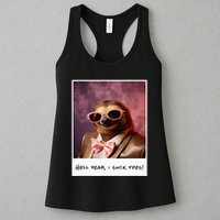 Funny Toe Licking Sloth Hell Yeah I Suck Toes Womens Tank Top