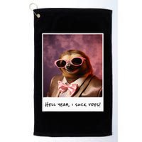 Funny Toe Licking Sloth Hell Yeah I Suck Toes Golf Towel