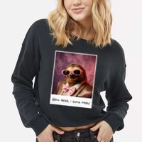 Funny Toe Licking Sloth Hell Yeah I Suck Toes Cropped Pullover Crew