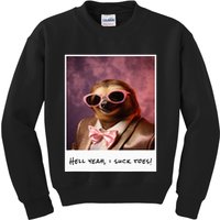 Funny Toe Licking Sloth Hell Yeah I Suck Toes Kids Sweatshirt