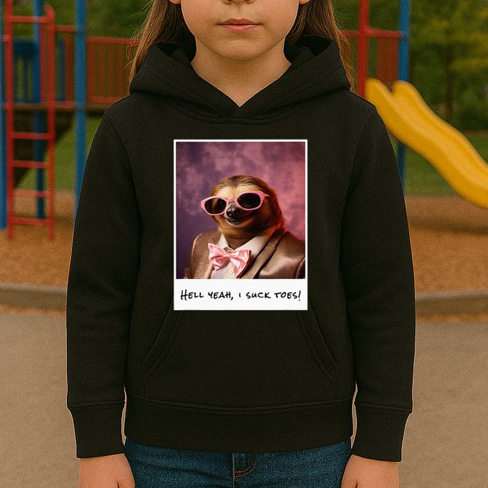 Funny Toe Licking Sloth Hell Yeah I Suck Toes Kids Hoodie