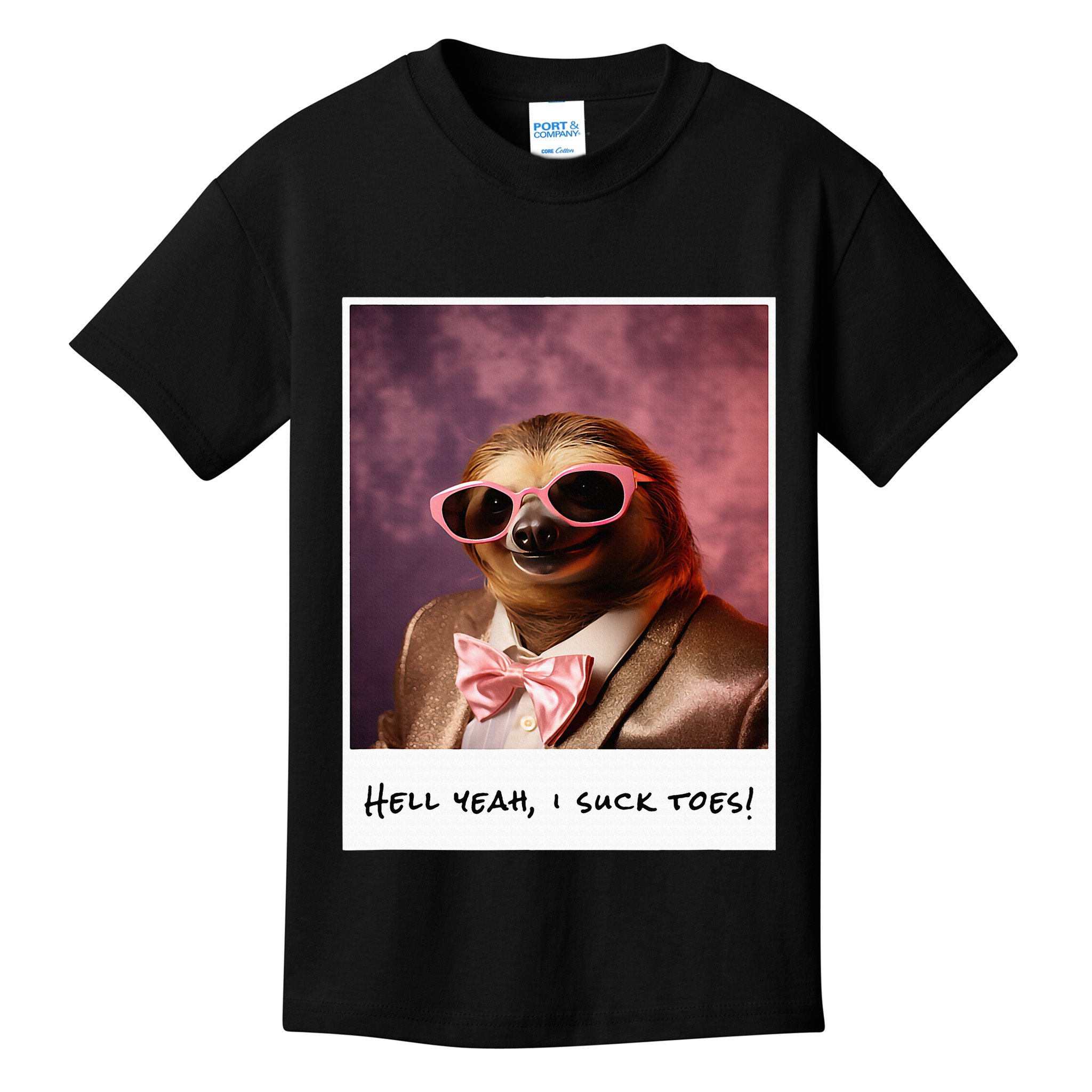 Funny Toe Licking Sloth Hell Yeah I Suck Toes Kids T-Shirt