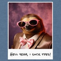 Funny Toe Licking Sloth Hell Yeah I Suck Toes Garment-Dyed Sweatshirt
