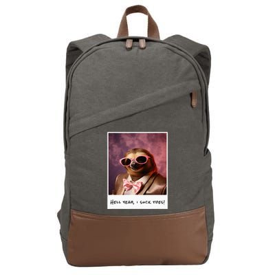 Funny Toe Licking Sloth Hell Yeah I Suck Toes Cotton Canvas Backpack