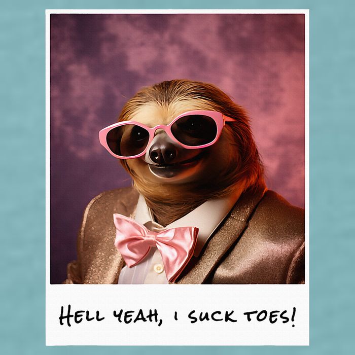Funny Toe Licking Sloth Hell Yeah I Suck Toes Sueded Cloud Jersey T-Shirt