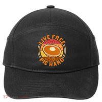 Funny Thanksgiving Live Free Pie Hard Pumpkin Sweet Potato Pie Lover 7-Panel Snapback Hat