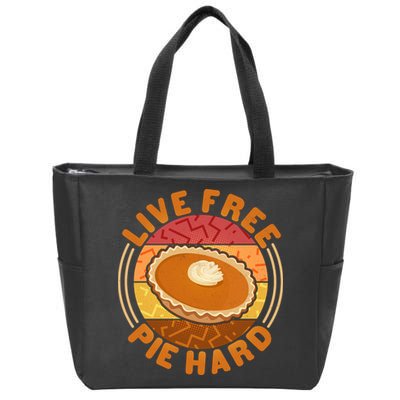 Funny Thanksgiving Live Free Pie Hard Pumpkin Sweet Potato Pie Lover Zip Tote Bag