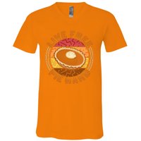 Funny Thanksgiving Live Free Pie Hard Pumpkin Sweet Potato Pie Lover V-Neck T-Shirt