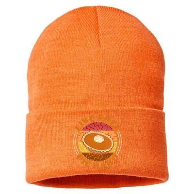 Funny Thanksgiving Live Free Pie Hard Pumpkin Sweet Potato Pie Lover Sustainable Knit Beanie