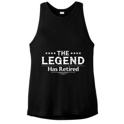 Funny The Legend Has Retired Ladies PosiCharge Tri-Blend Wicking Tank