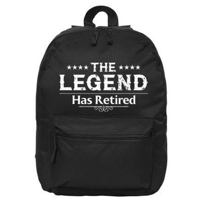 Funny The Legend Has Retired 16 in Basic Backpack