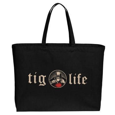 Funny TIG Life Tungsten Inert Gas Welder GTAW Arc Welding Cotton Canvas Jumbo Tote