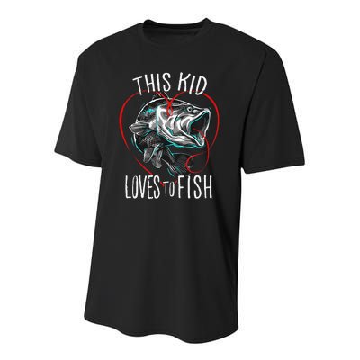 Fishing This Loves To Fish Youth Performance Sprint T-Shirt