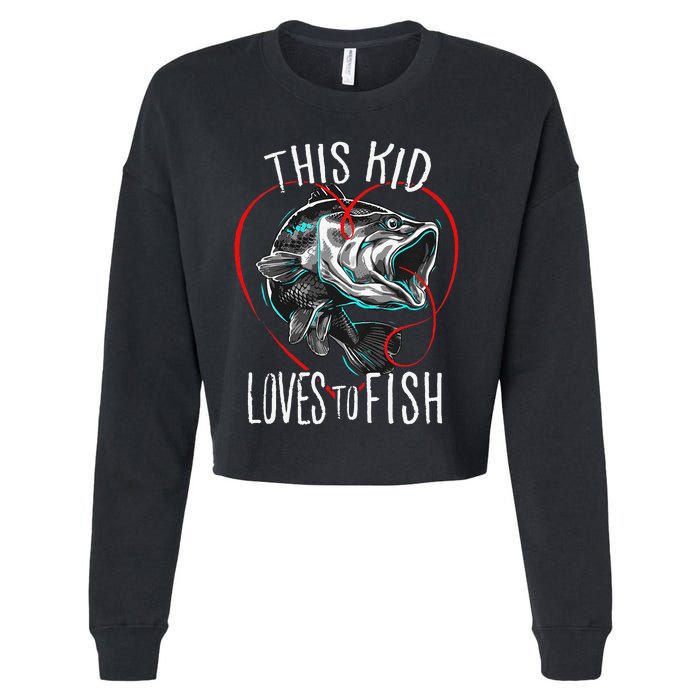 Fishing This Loves To Fish Cropped Pullover Crew