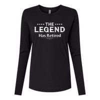 Funny The Legend Has Retired Art Retirement Womens Cotton Relaxed Long Sleeve T-Shirt