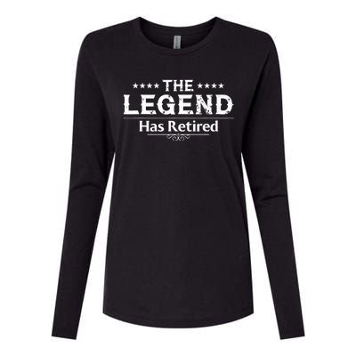 Funny The Legend Has Retired Art Retirement Womens Cotton Relaxed Long Sleeve T-Shirt