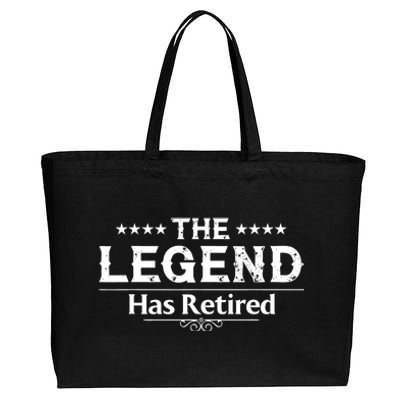 Funny The Legend Has Retired Art Retirement Cotton Canvas Jumbo Tote