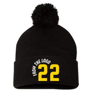 From The Logo Clark Pom Pom 12in Knit Beanie