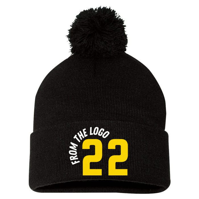 From The Logo Clark Pom Pom 12in Knit Beanie