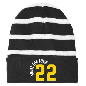 From The Logo Clark Striped Beanie with Solid Band