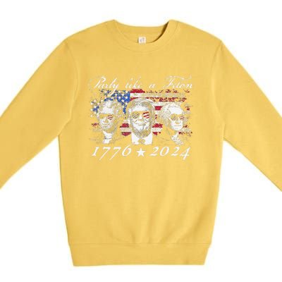 Funny Trumpparty Like A Felon 1776 2024 President Premium Crewneck Sweatshirt