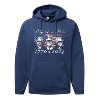 Funny Trumpparty Like A Felon 1776 2024 President Performance Fleece Hoodie