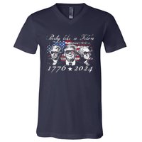 Funny Trumpparty Like A Felon 1776 2024 President V-Neck T-Shirt