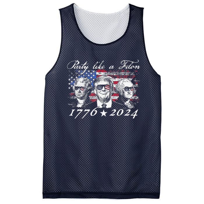 Funny Trumpparty Like A Felon 1776 2024 President Mesh Reversible Basketball Jersey Tank