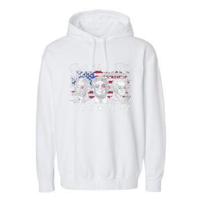 Funny Trumpparty Like A Felon 1776 2024 President Garment-Dyed Fleece Hoodie