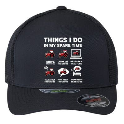 Funny Tractors Lover 6 Things I Do In My Spare Time Tractor Flexfit Unipanel Trucker Cap