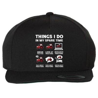 Funny Tractors Lover 6 Things I Do In My Spare Time Tractor Wool Snapback Cap