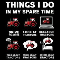 Funny Tractors Lover 6 Things I Do In My Spare Time Tractor Wool Snapback Cap