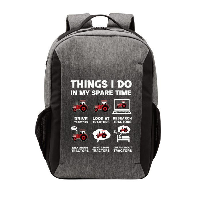 Funny Tractors Lover 6 Things I Do In My Spare Time Tractor Vector Backpack