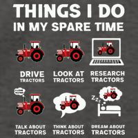 Funny Tractors Lover 6 Things I Do In My Spare Time Tractor Vector Backpack
