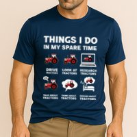 Funny Tractors Lover 6 Things I Do In My Spare Time Tractor Performance Shirt