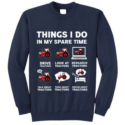 Funny Tractors Lover 6 Things I Do In My Spare Time Tractor Sweatshirt
