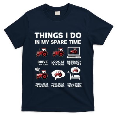 Funny Tractors Lover 6 Things I Do In My Spare Time Tractor T-Shirt