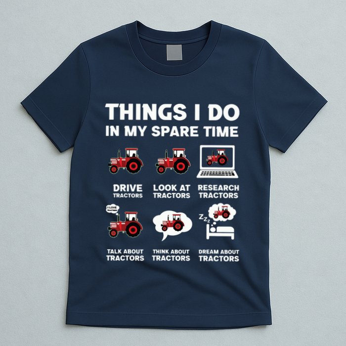 Funny Tractors Lover 6 Things I Do In My Spare Time Tractor T-Shirt