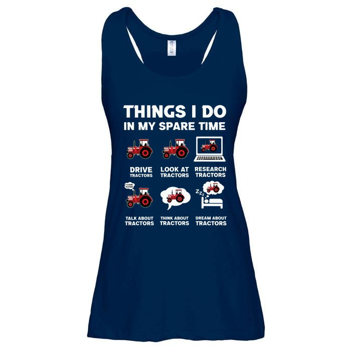 Funny Tractors Lover 6 Things I Do In My Spare Time Tractor Ladies Essential Flowy Tank