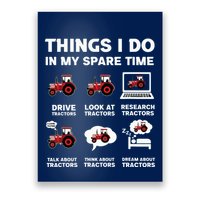 Funny Tractors Lover 6 Things I Do In My Spare Time Tractor Poster