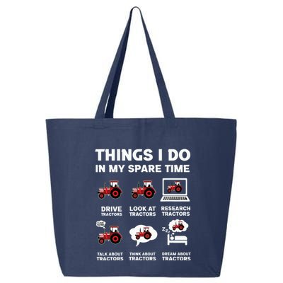 Funny Tractors Lover 6 Things I Do In My Spare Time Tractor 25L Jumbo Tote