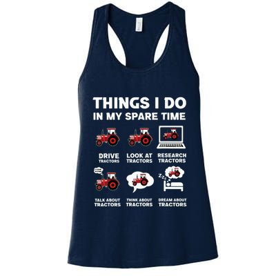 Funny Tractors Lover 6 Things I Do In My Spare Time Tractor Womens Tank Top