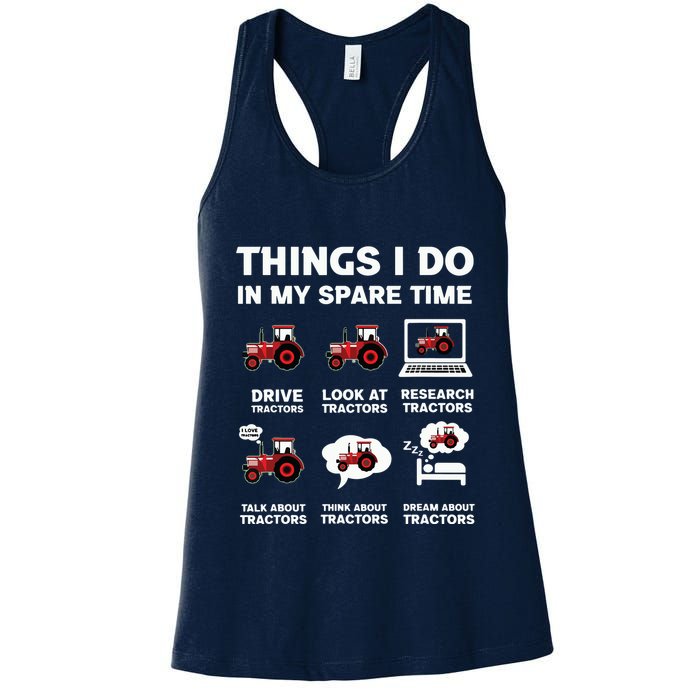 Funny Tractors Lover 6 Things I Do In My Spare Time Tractor Womens Tank Top